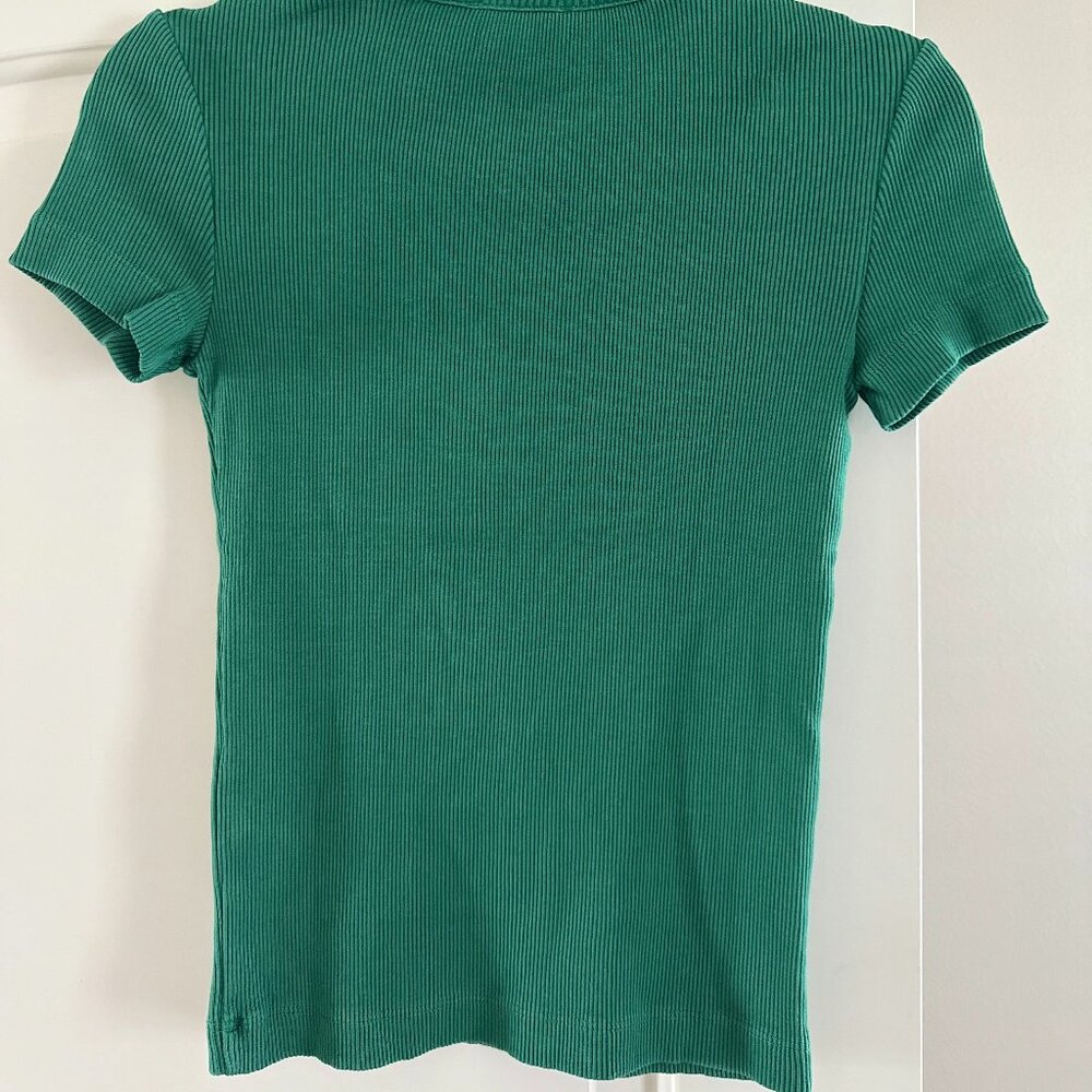 Madewell Fitted Ribbed Crewneck Tee in Verdant Green - Size XS - NWT - Picture 5 of 6